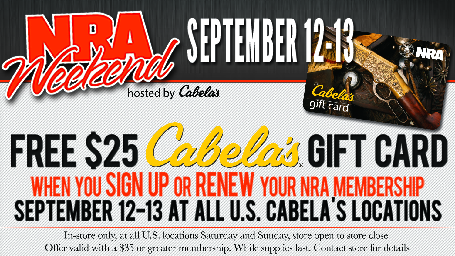 NRA Blog Cabela's Hosts NRA Weekend This Sept. 1213